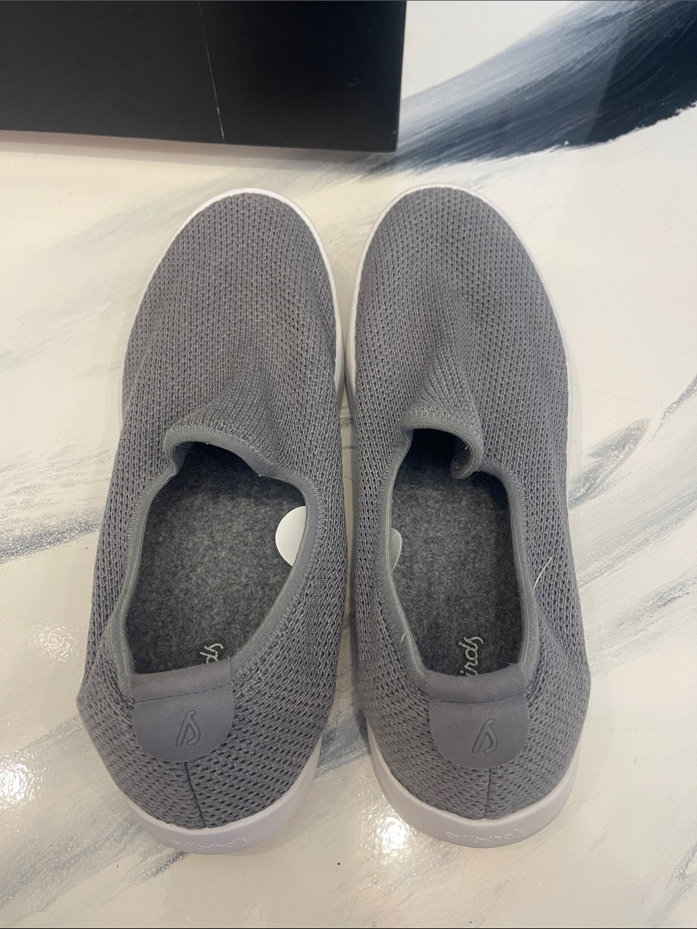 allbirds Men's Grey Slip-On Knit Loafers